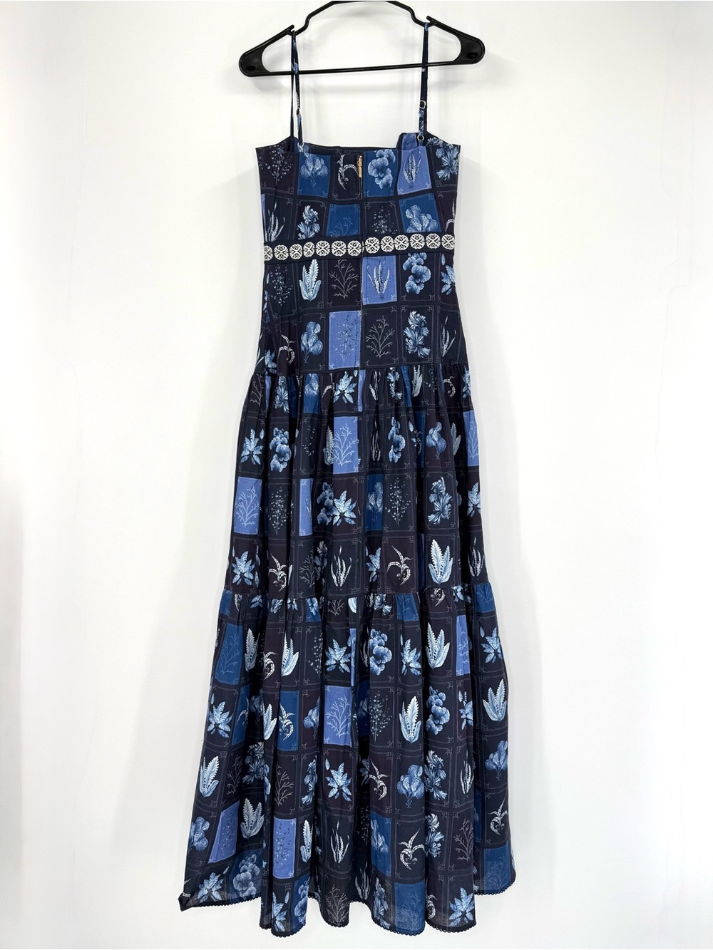 Agua by Agua Bendita Lima Algae Printed Tiered 100% Linen Maxi Dress Size M NWOT - Picture 8 of 15